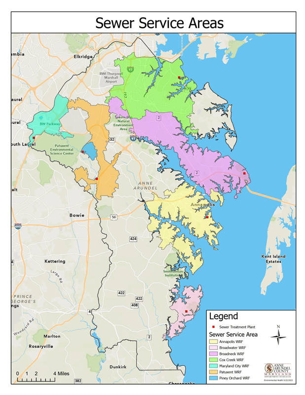 Sewer service areas