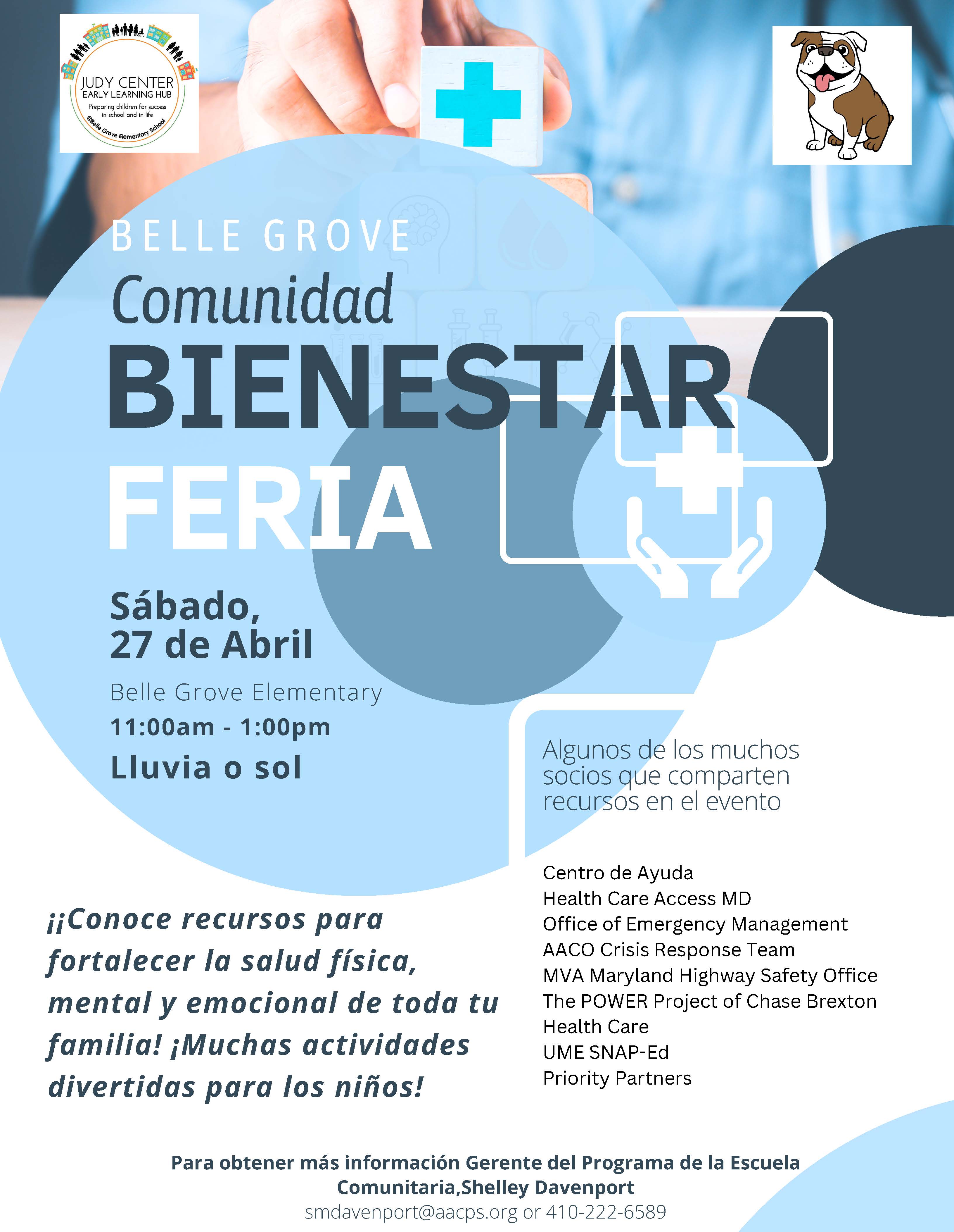 Belle Grove Comunidad Bienestar Feria - Sabado 27 de Abril