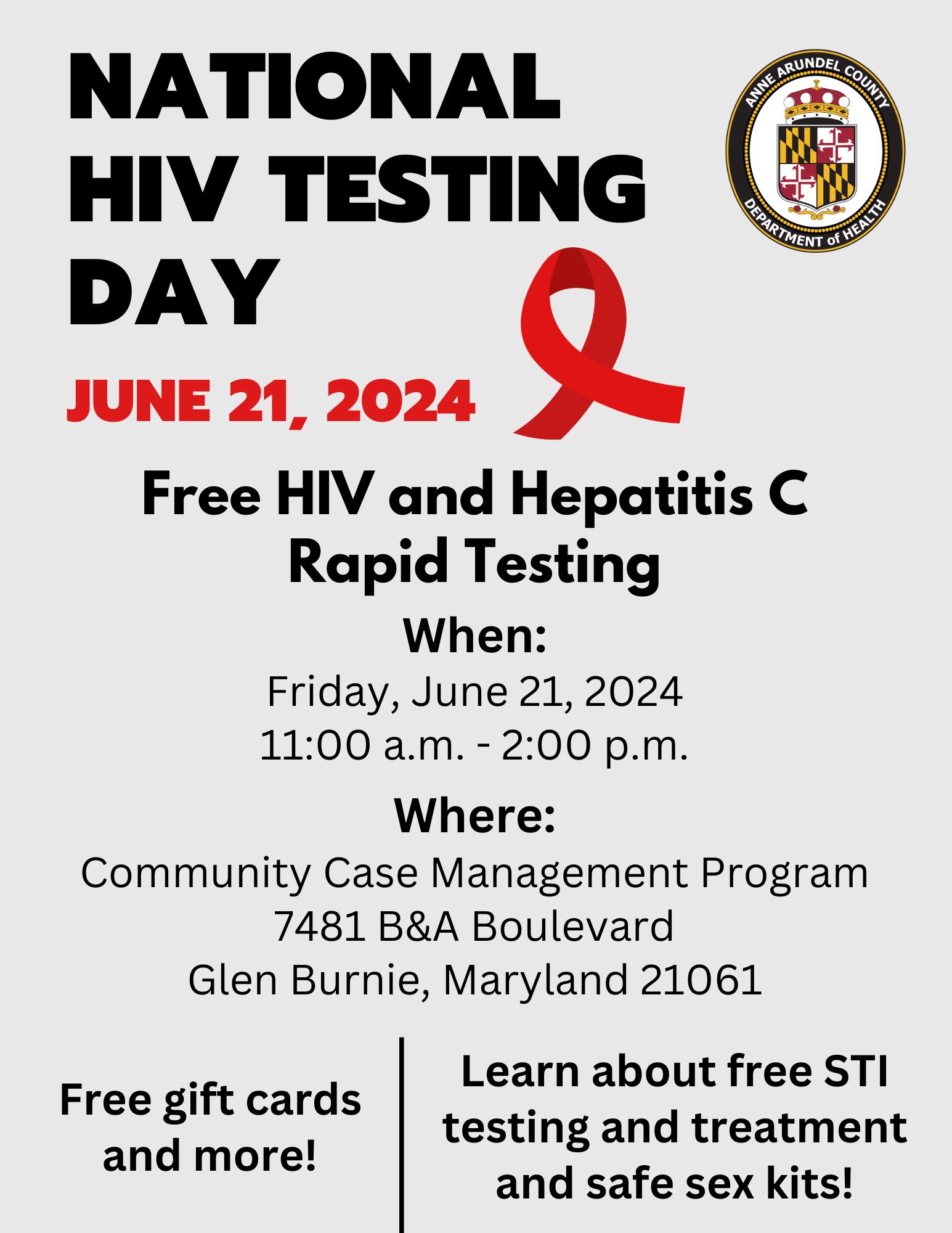 National HIV Testing Day June 21, 2024