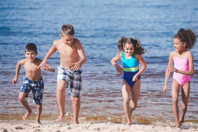 Children playing on the beach