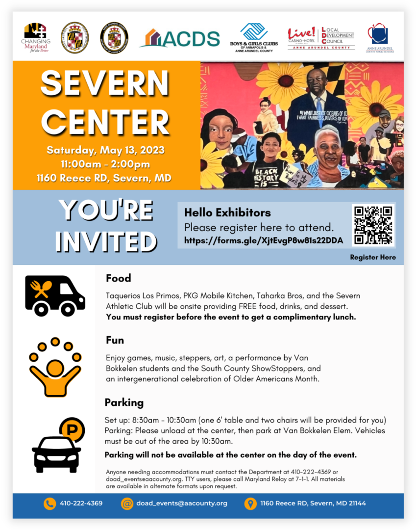 Severn Center Event Registration Flyer Full