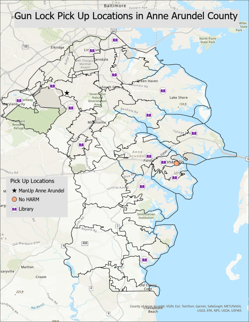 Gun Lock Pickup Locations in Anne Arundel County