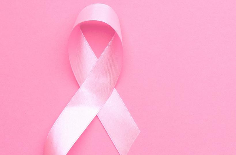 Pink Ribbon on a pink background