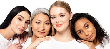 A group of women looking at the camera