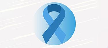 Blue ribbon on a light blue circle