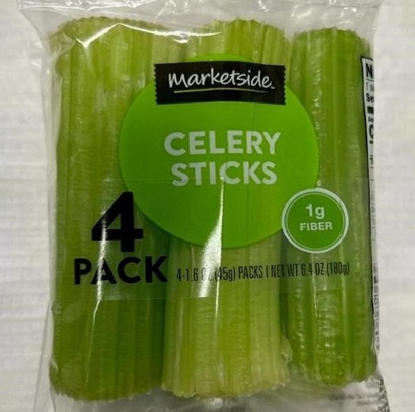 A 4 pack of marketside celery sticks