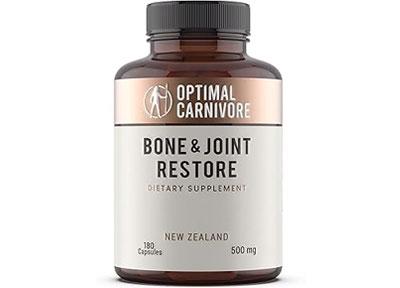 Bottle of Optimal Carnivore Bone and Joint Restore Dietary Supplement