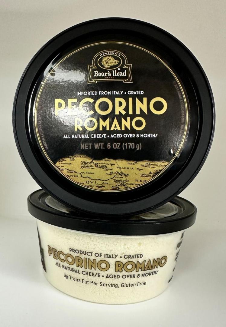 A package of Boar's Head grated Pecorino Romano cheese