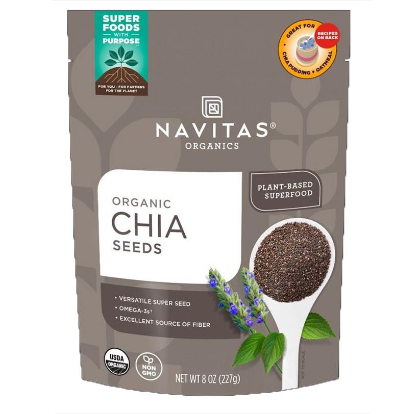 A package of Navitas Organics Chia Seeds