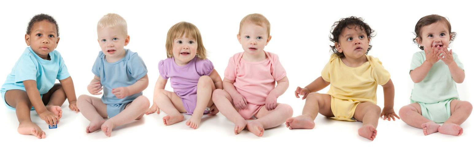 A group of six babies