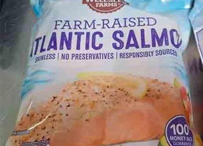 A package of farm-raised atlantic salmon
