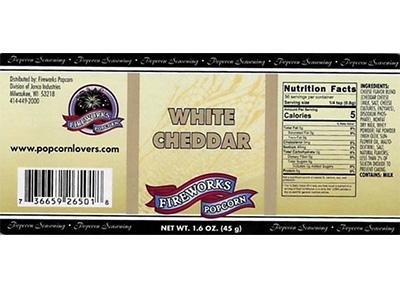 Fireworks Popcorn Nutrition Label