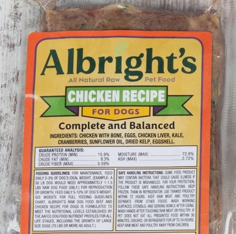 Albright's Chicken Recipe Dog Food