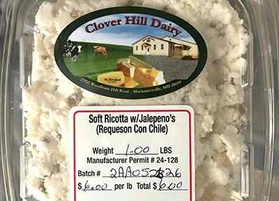 A package of Clover Hill Dairy Ricotta Cheese