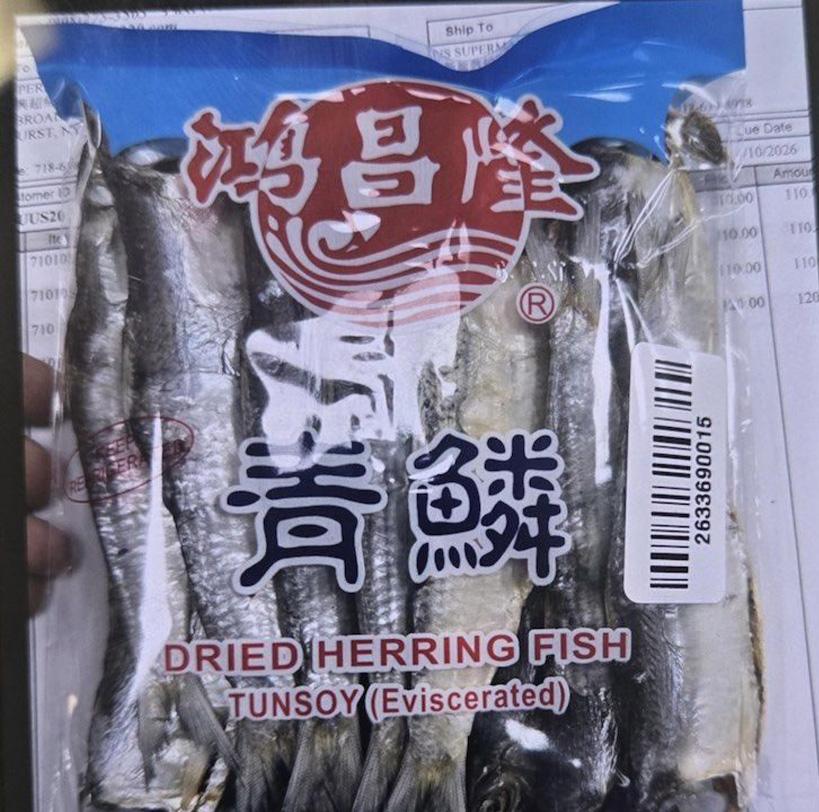 A package of dried herring fish