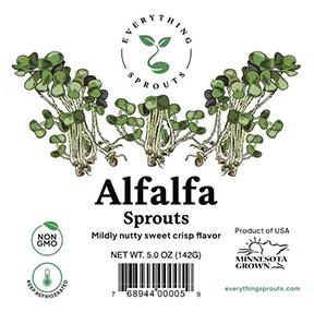 Label for Everything Sprouts, Alfalfa Sprouts