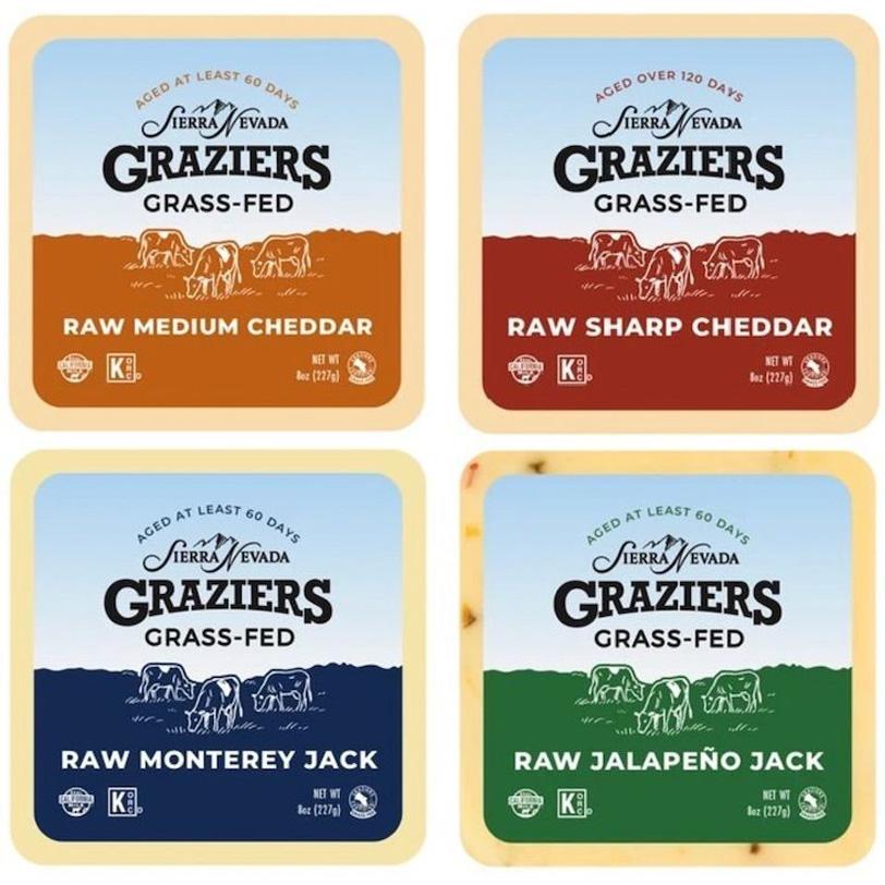 Package labels for Sierra Neveda Graziers cheese products