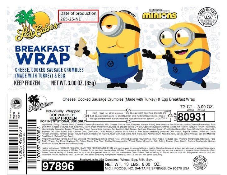 Los Cabos Breakfast Wrap Label